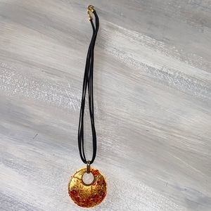 Murano glass bead pendent necklace.